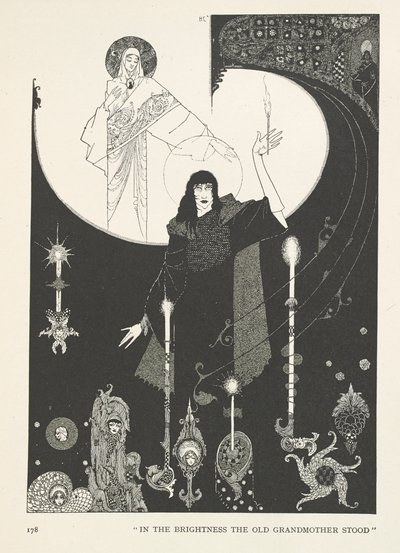 Den lilla tändsticksflickan. I ljuset stod den gamla mormor. av Harry Clarke