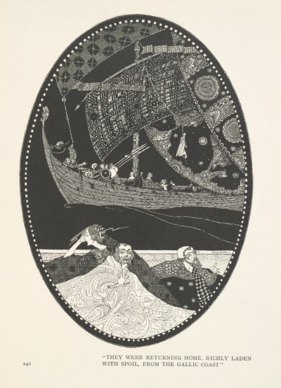 Marskungens dotter. De var på väg hem, rikt lastade med byte, från den galliska kusten. av Harry Clarke