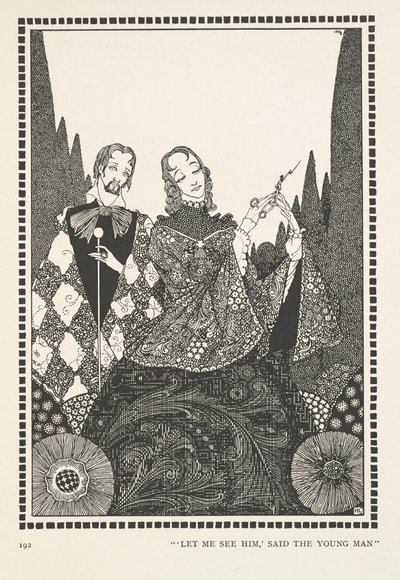 Gamla huset. "Låt mig se honom", sa den unge mannen. av Harry Clarke