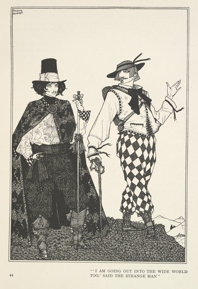Reskamraten "Jag ska också ut i den vida världen", sa den främmande mannen. av Harry Clarke