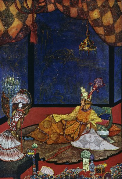Näktergalen, saga av Hans Christian Andersen (1805-1875), illustration av Harry Clarke (1890-1931) av Harry Clarke