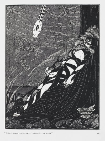 De svärmade över mig i ständigt ackumulerande högar. Från berättelsen Gropen och pendeln. av Harry Clarke