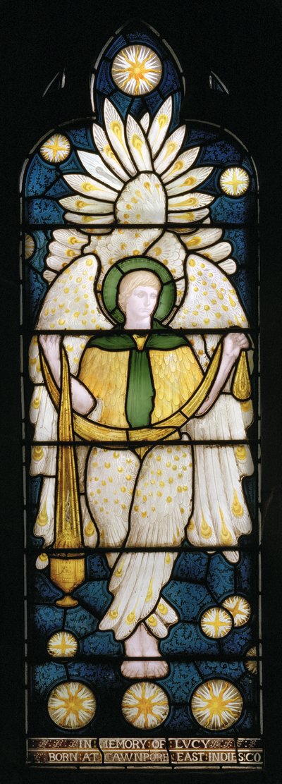 Ängel med rökelsekar, 1872-73 (målat glas) av Harry Ellis Wooldridge