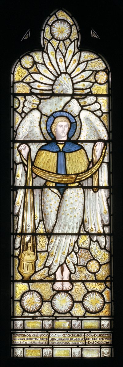 Ängel med rökelsekar, 1872-73 (målat glas) av Harry Ellis Wooldridge