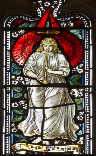 Musical Angel, 1876 (målat glas) av Harry Ellis Wooldridge