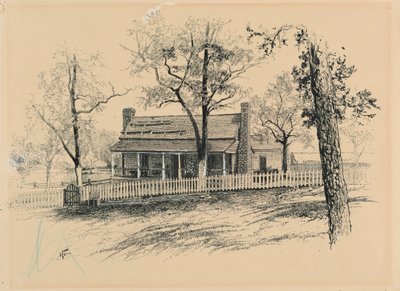 Bondgård av H. P. Botten nära Rousseaus position av Harry Fenn