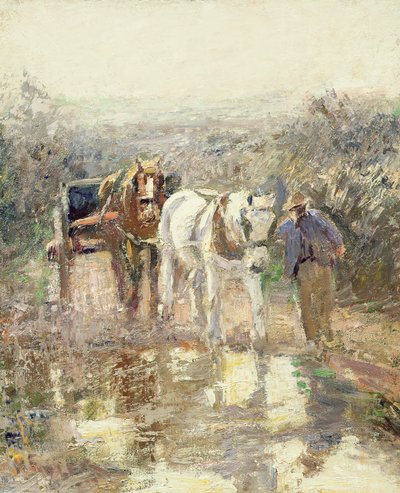 Hästar och vagn av Harry Fidler