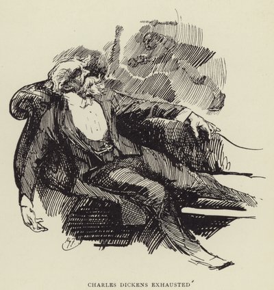 Charles Dickens utmattad av Harry Furniss