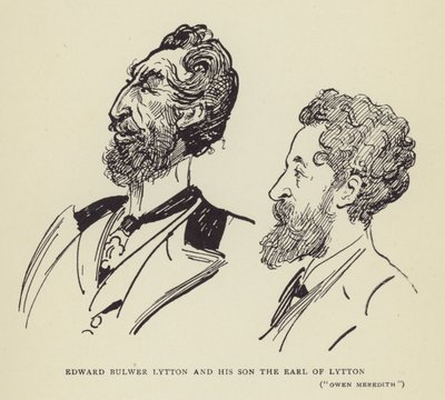 Edward Bulwer Lytton och hans son Earl of Lytton, Owen Meredith av Harry Furniss