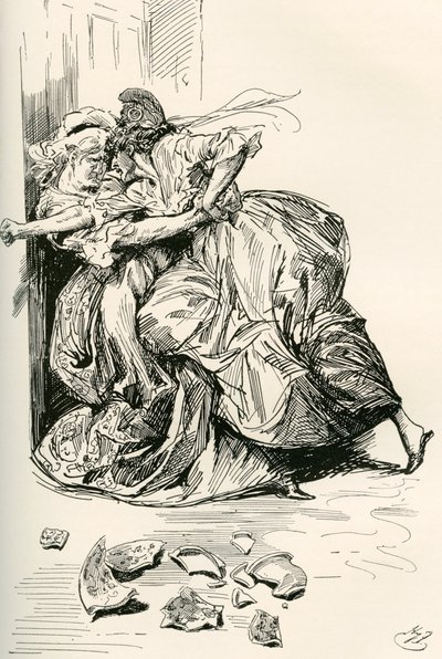 Illustration till Charles Dickens roman A Tale of two citys av Harry Furniss