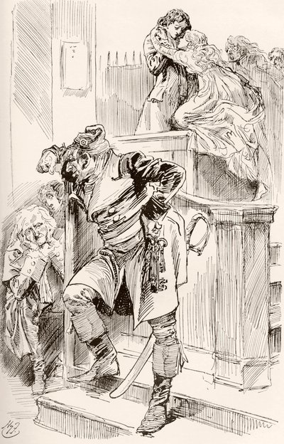 Illustration till Charles Dickens roman A Tale of two citys av Harry Furniss