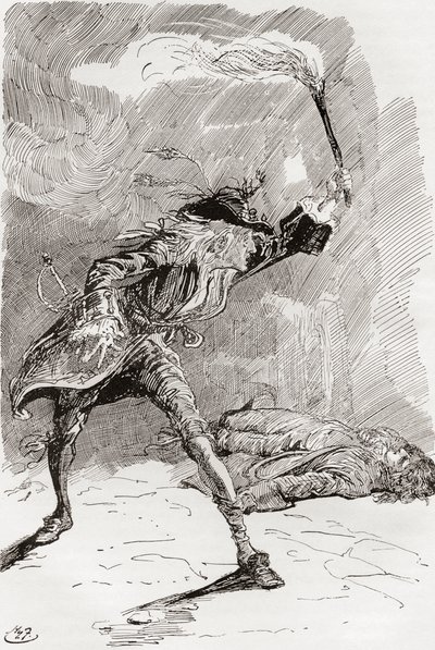 Illustration till Charles Dickens roman Barnaby Rudge av Harry Furniss