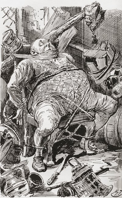 Illustration till Charles Dickens roman Barnaby Rudge av Harry Furniss
