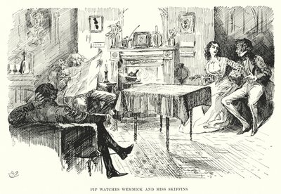 Illustration för stora förväntningar av Charles Dickens (litho) av Harry Furniss