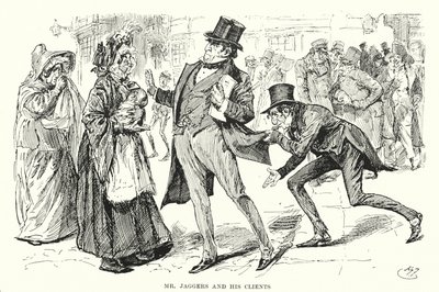 Illustration för stora förväntningar av Charles Dickens (litho) av Harry Furniss