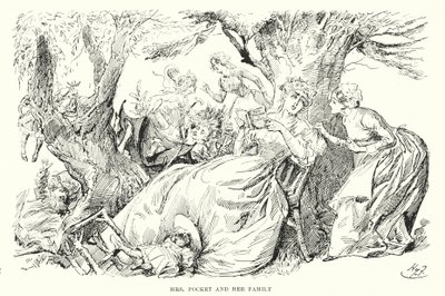 Illustration för stora förväntningar av Charles Dickens (litho) av Harry Furniss