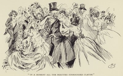 På ett ögonblick omgav alla skönheterna Claude av Harry Furniss