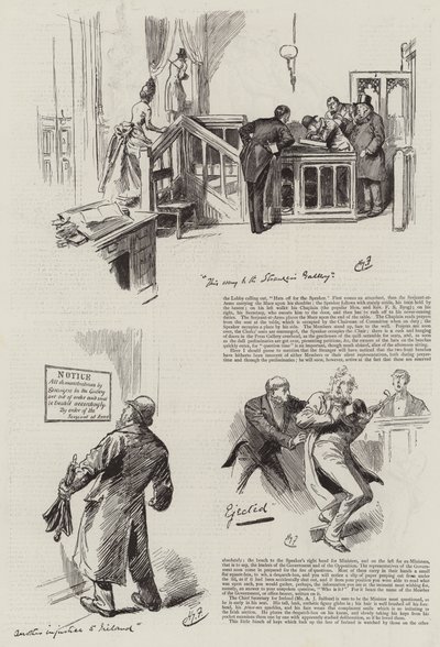 Livet i parlamentet, främlingar i huset av Harry Furniss