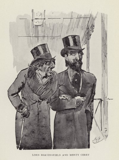 Lord Beaconsfield och Monty Corry av Harry Furniss