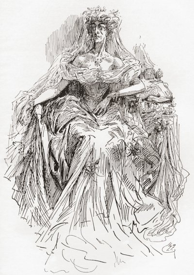 Miss Havisham (gravyr) av Harry Furniss