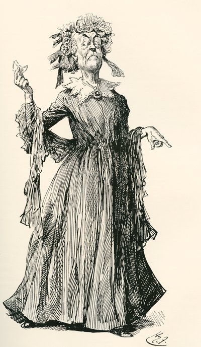 Herr F:s faster. Illustration av Harry Furniss till Charles Dickens roman Little Dorrit, från The Testimonial Edition, publicerad 1910. av Harry Furniss