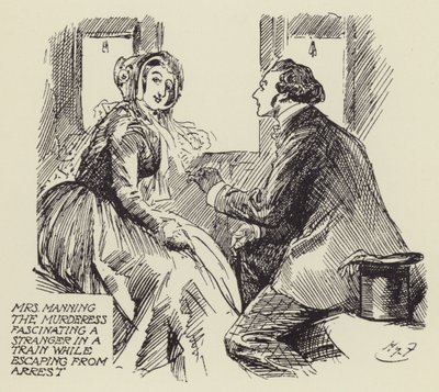 Mrs Manning the Murderess fascinerar en främling i ett tåg när hon flyr från arrestering av Harry Furniss