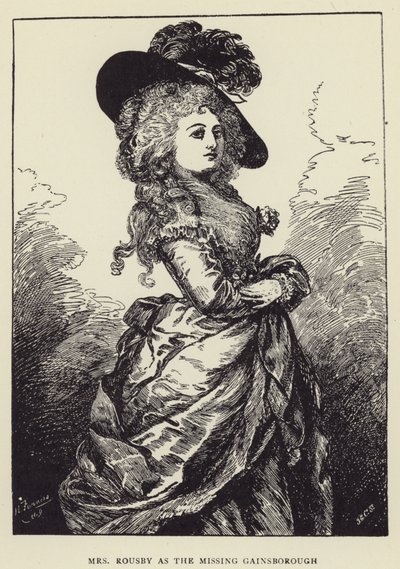 Mrs Rousby som den försvunna Gainsborough av Harry Furniss