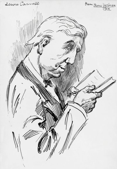 Porträtt av Lewis Carroll, pseudonym för Charles Lutwidge Dodgson (Cheshire av Harry Furniss