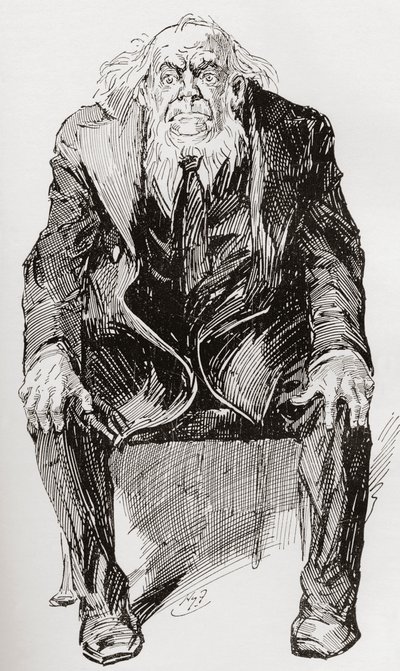 Provis. Illustration av Harry Furniss till Charles Dickens roman Great Expectations, från The Testimonial Edition publicerad 1910. av Harry Furniss