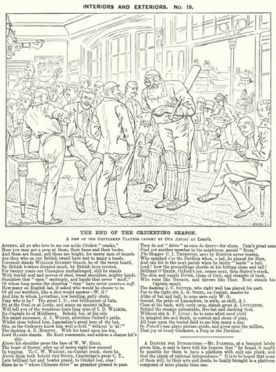 Punch cartoon: The End of the Cricket Season - scen i paviljongen på Lord
