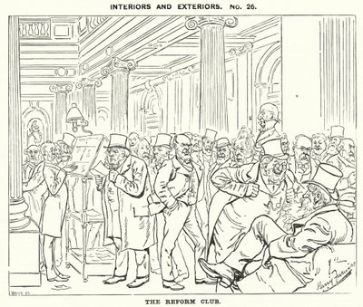 Punch tecknad: The Reform Club (gravyr) av Harry Furniss