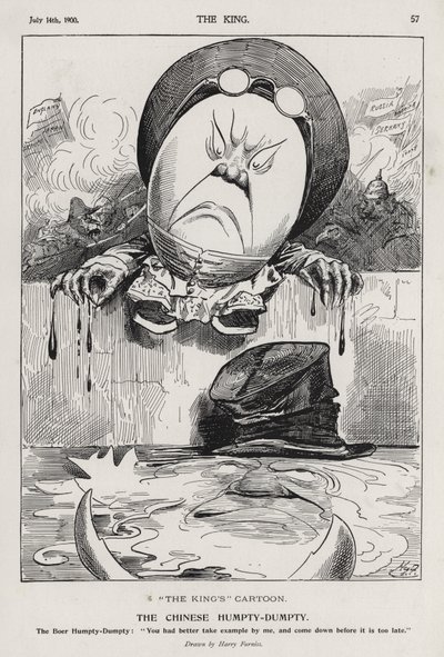 The Chinese Humpty Dumpty, tecknad film om boxerupproret och boerkriget (gravyr) av Harry Furniss