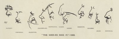 Noes-es (dvs. politikernas näsor) har det - 1883 (litho) av Harry Furniss