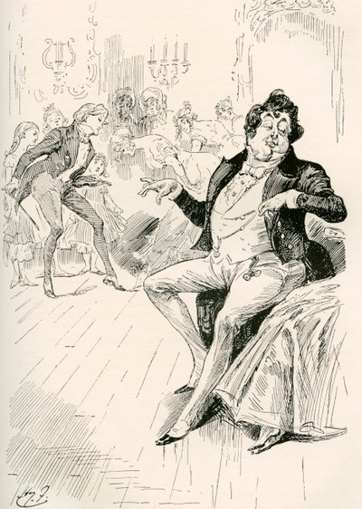 Turveydrops, Senior och Junior. Illustration av Harry Furniss till Charles Dickens roman Bleak House, från The Testimonial Edition, publicerad 1910. av Harry Furniss