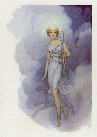 Hon hette Diana (färglitografi) av Harry George Theaker