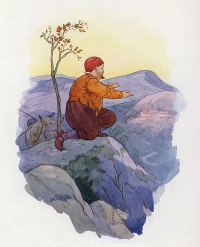 Illustration till Don Quijote (färglitografi) av Harry George Theaker