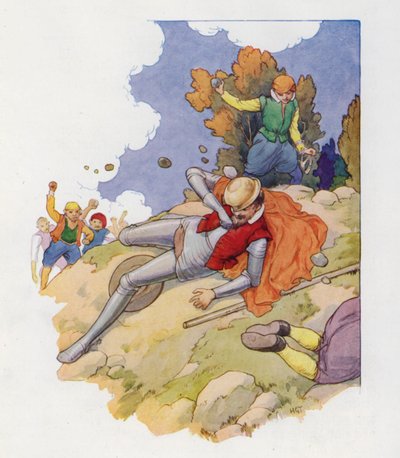 Illustration till Don Quijote (färglitografi) av Harry George Theaker