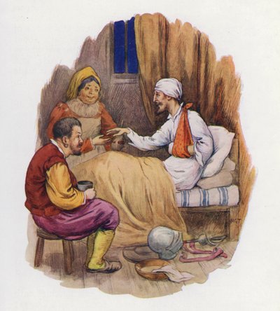 Illustration till Don Quijote (färglitografi) av Harry George Theaker