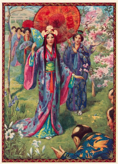 Prinsessan Yakami av Inaba (färglitografi) av Harry George Theaker