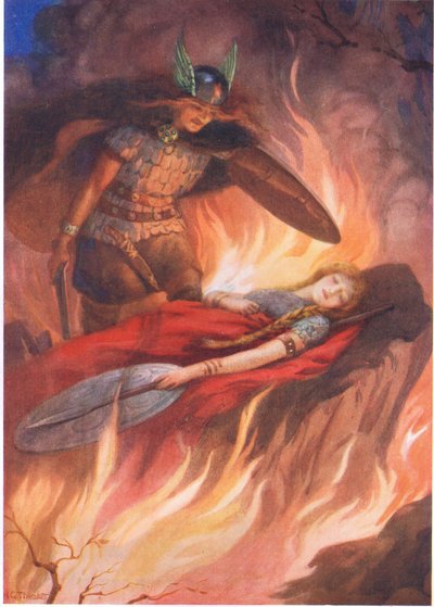 "Sigurd och Brynhild" ur "The Sword of the Volsungs" illustrerad i "Children