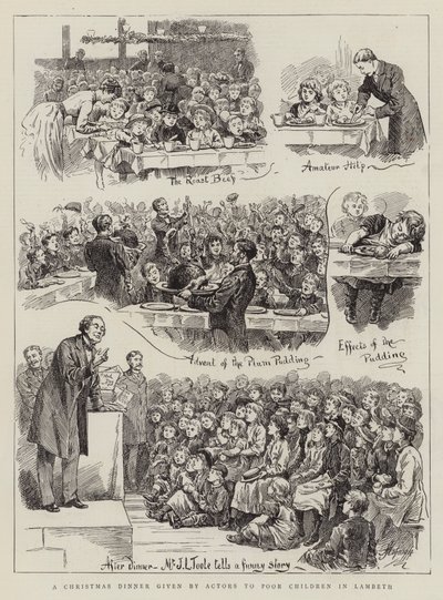 En julmiddag som skådespelare gav till fattiga barn i Lambeth av Harry Hamilton Johnston