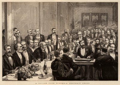 En Savage Club Dinner, en porträttgrupp av Harry Hamilton Johnston