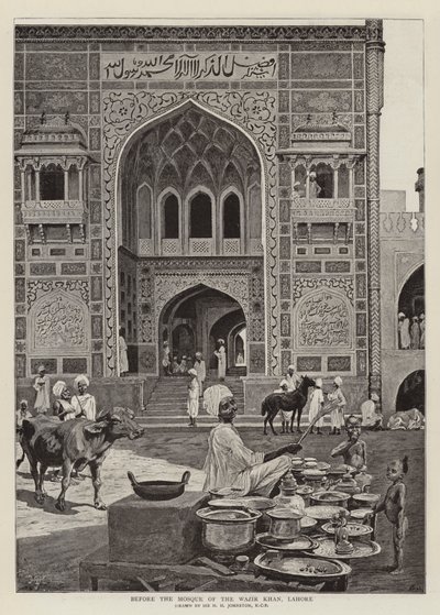 Före moskén Wazir Khan, Lahore av Harry Hamilton Johnston