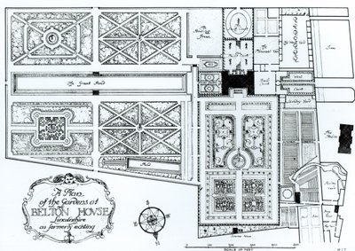 A Plan of the Gardens at Belton House, Lincolnshire, som tidigare existerade, c.1900 av Harry Inigo Triggs