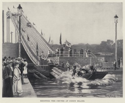 Shooting the Chutes at Coney Island (litho) av Harry M. Pettit