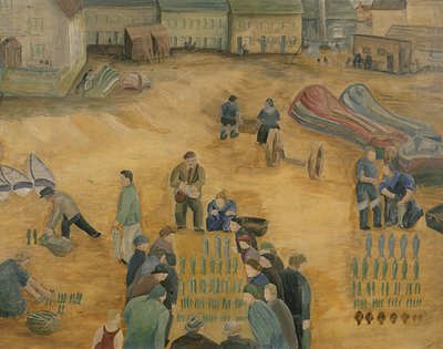 Fiskförsäljning, 1938 av Harry Mitten Wilson