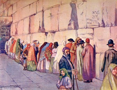 Klagomuren, Jerusalem, Palestina, ca 1910, från A Book of Modern Palestine av Richard Penlake pub. ca 1910 av Harry Morley