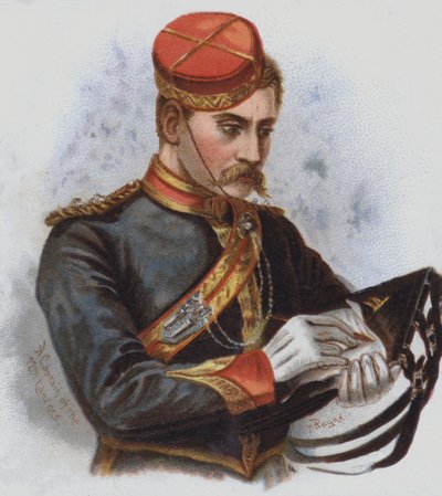 A Captain of the 12th Lancers (chromolitho) av Harry Payne