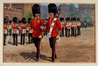 The Coldstream Guards Changing Guard at St James, 1905 circa av Harry Payne