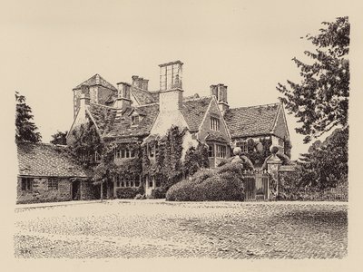 Cote House, Bampton, Oxfordshire (färg litho) av Harry Percy Clifford